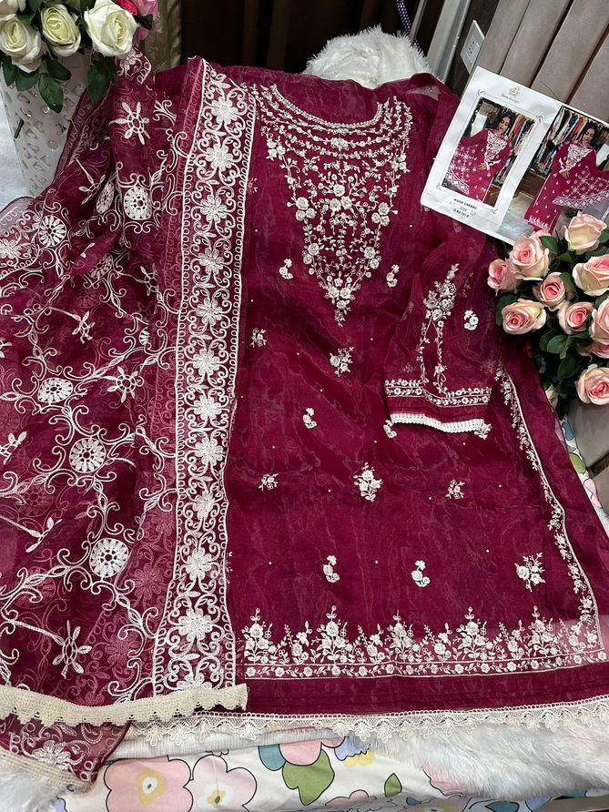 191 and 191 A To D Ziaaz Designs Embroidery Organza Pakistani Suits Wholesale Market In Surat